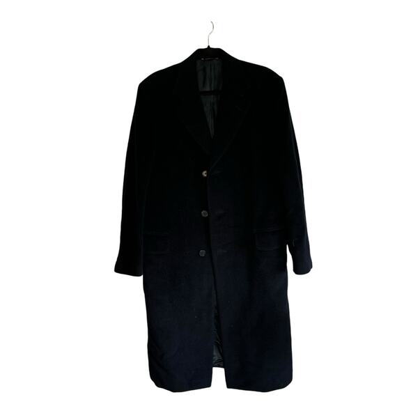 LANVIN CLASSIQUE Pure Wool Overcoat 48R Italy Black Luxury Designer Long Coat - Picture 7 of 16